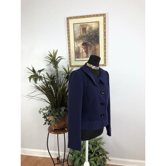 Liz Claiborne Women Jacket 4 Mob Wife 5 Buttons Front Office Siren Mob Wife - Picture 5 of 9